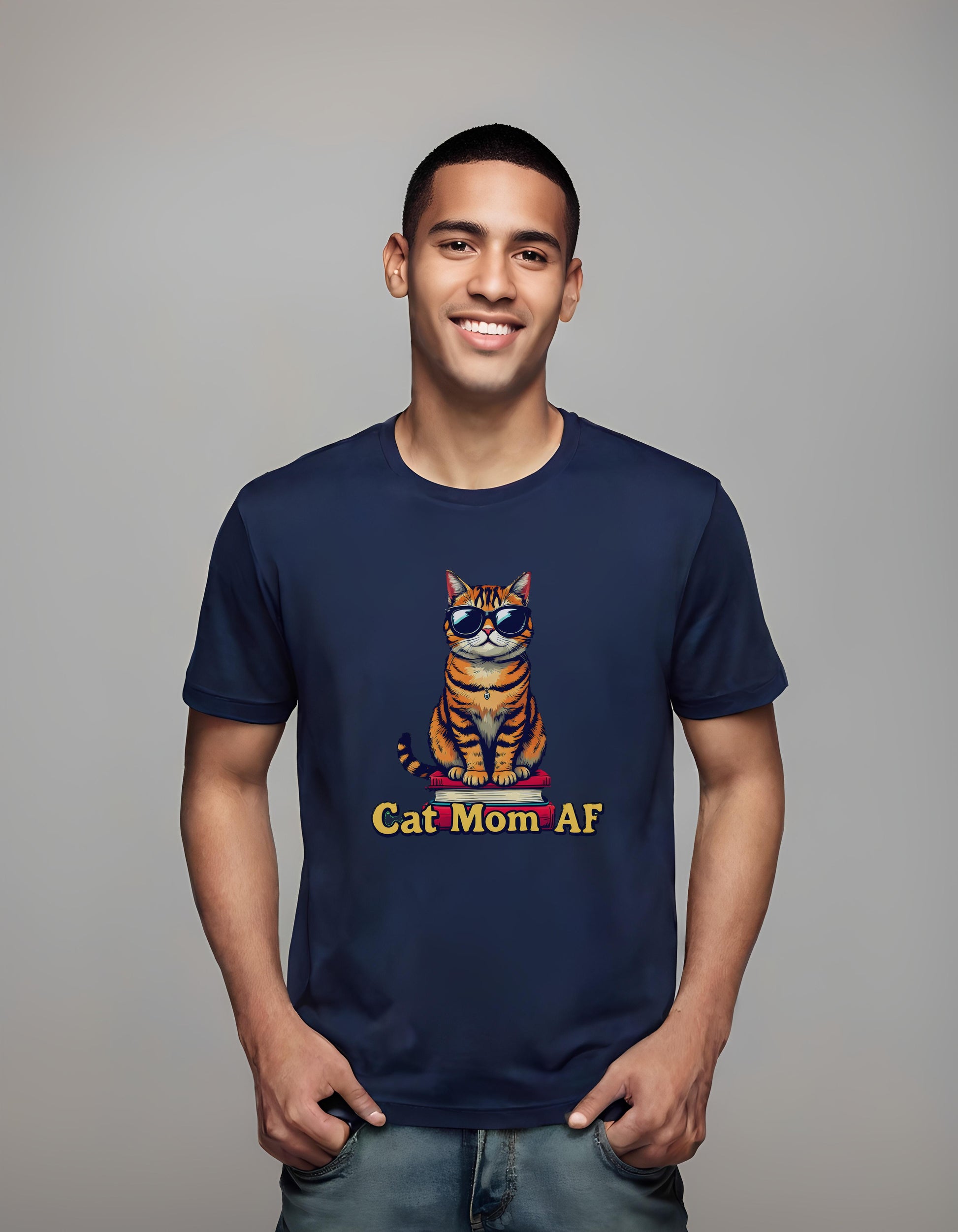 casual - cat lovers - t-shirt - playful cat graphic