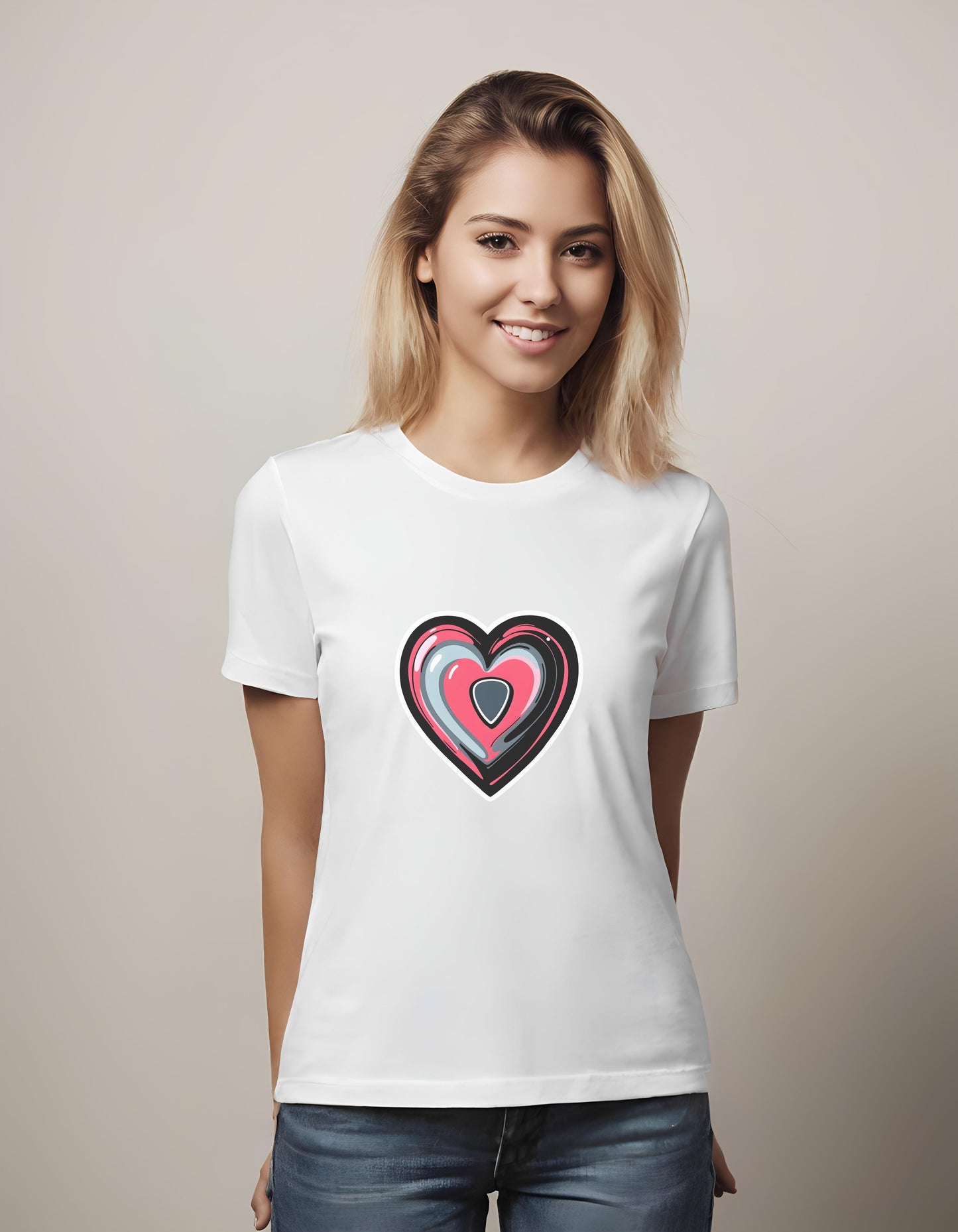 unisex - t-shirt - heart graphic tee