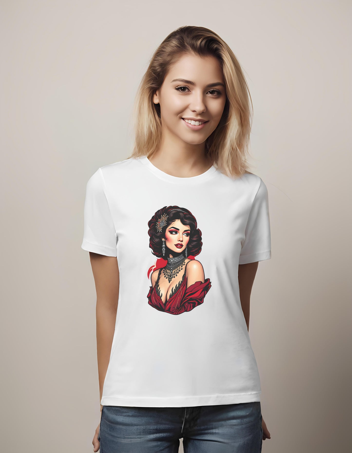 vintage fashion tee - elegant t-shirt - hollywood glamour shirt