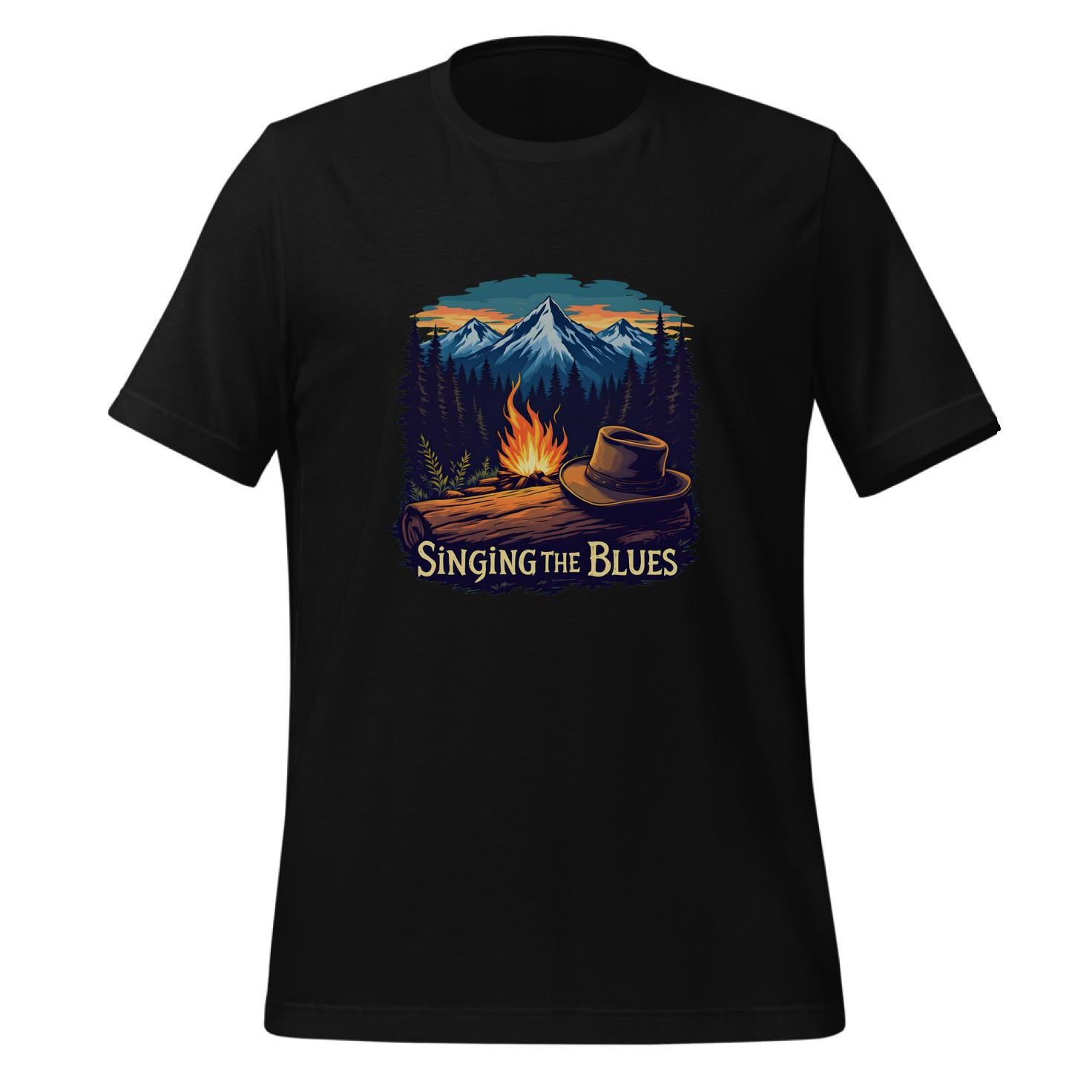 cozy campfire scene - t-shirt - nature