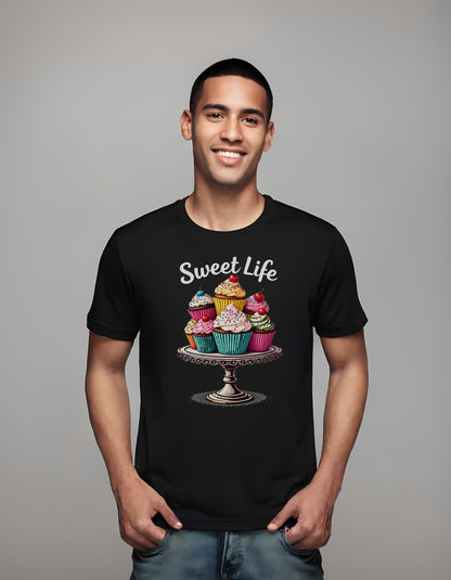 comfortable cotton tee - vibrant dessert display - t-shirt