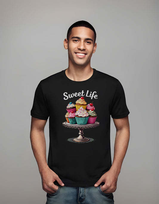 comfortable cotton tee - vibrant dessert display - t-shirt