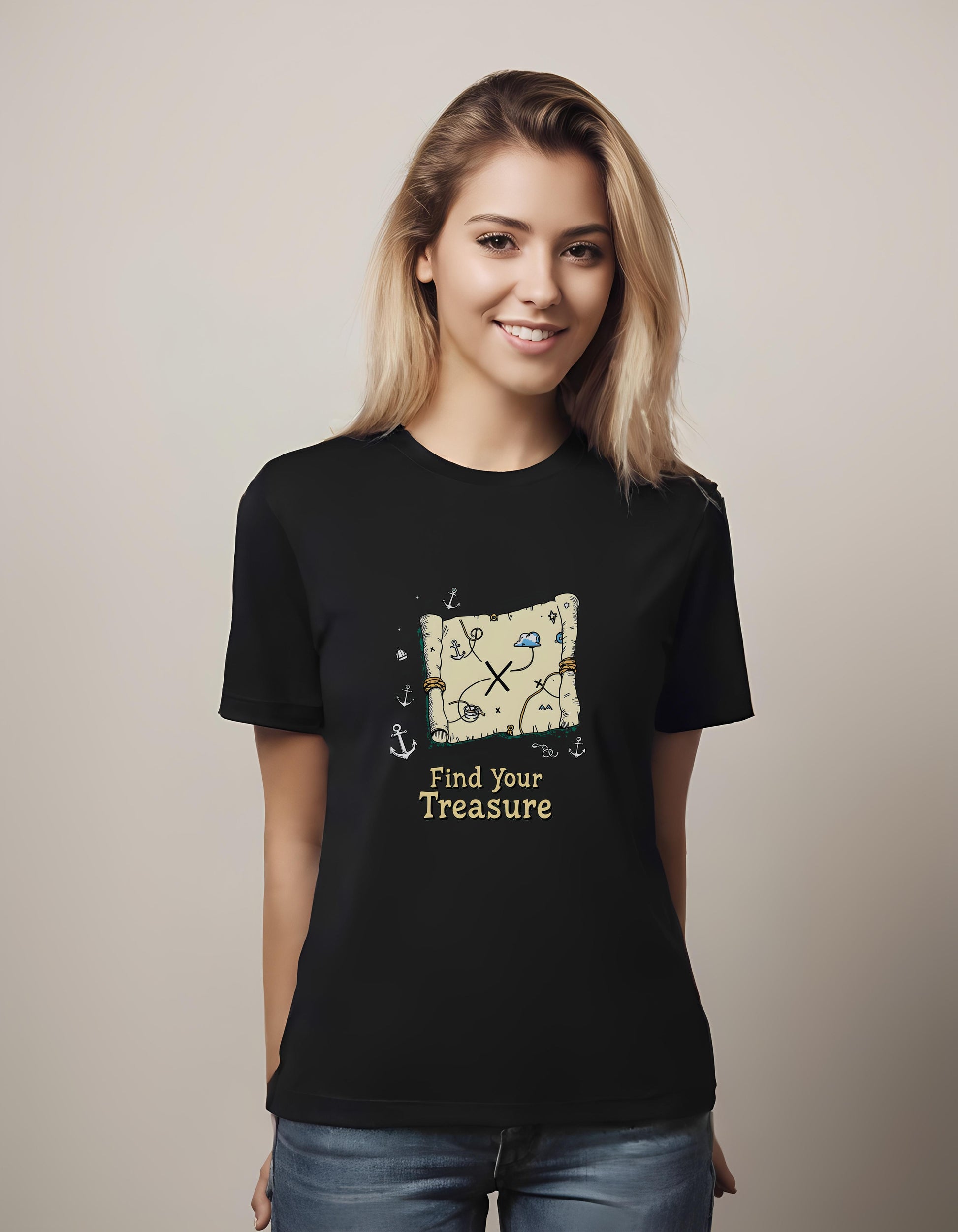 exploration - illustrative style - t-shirt - map