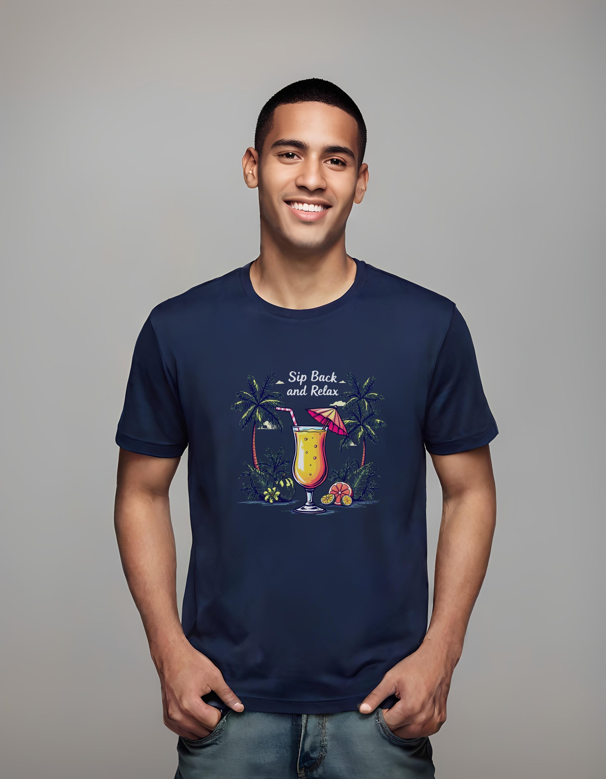 t-shirt - tropical cocktail design - summer