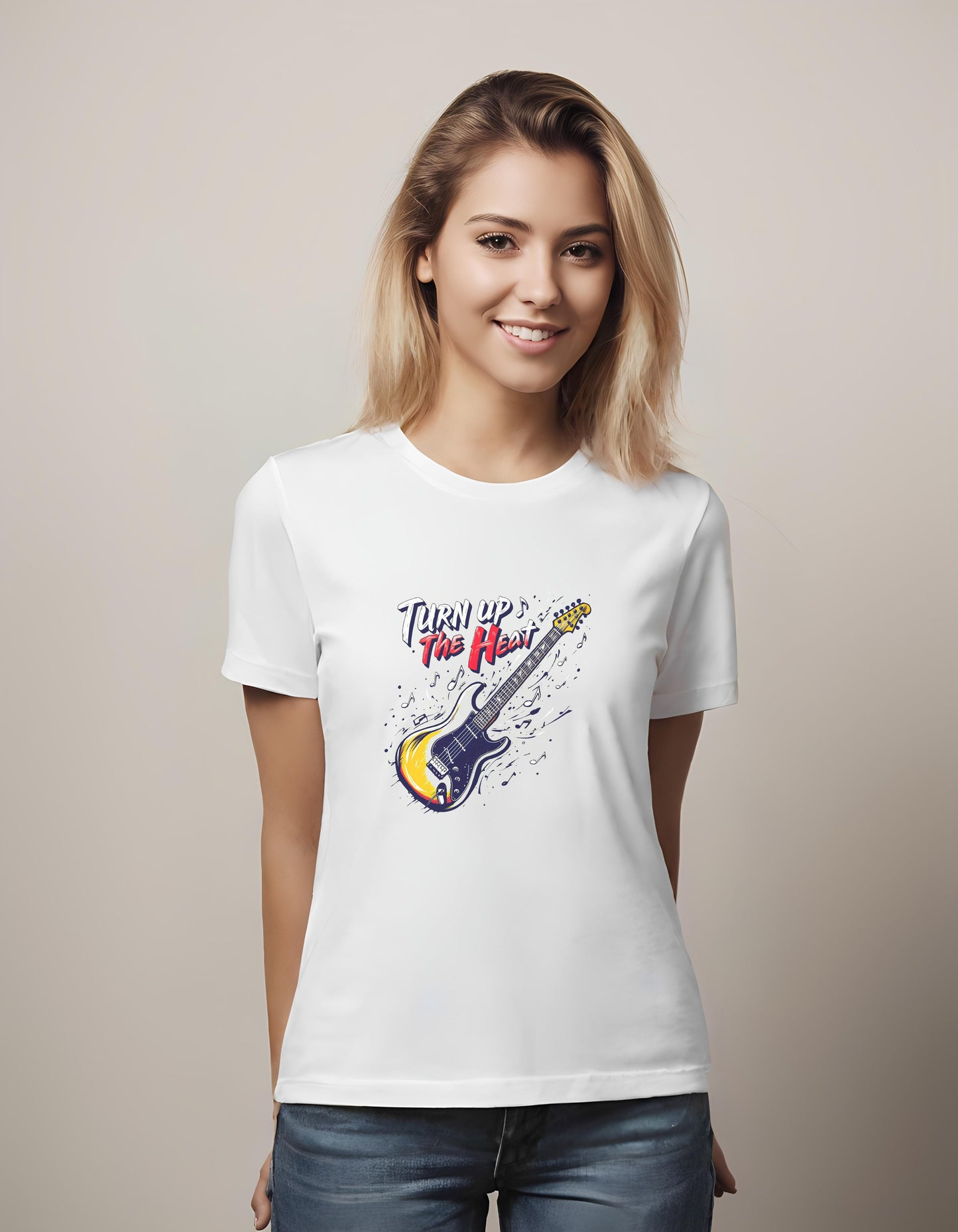 rock - artistic guitar illustration - t-shirt - unisex