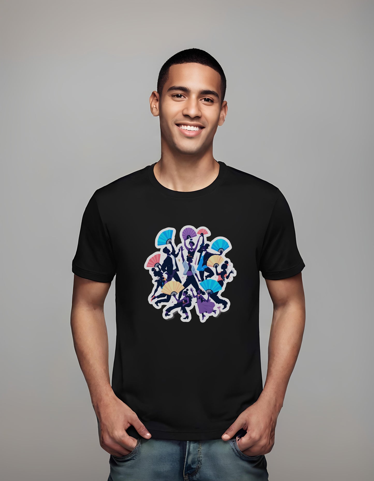 vibrant graphic shirt - team members - t-shirt