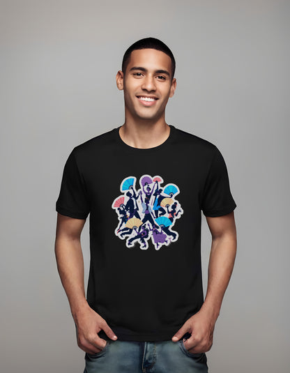 vibrant graphic shirt - team members - t-shirt