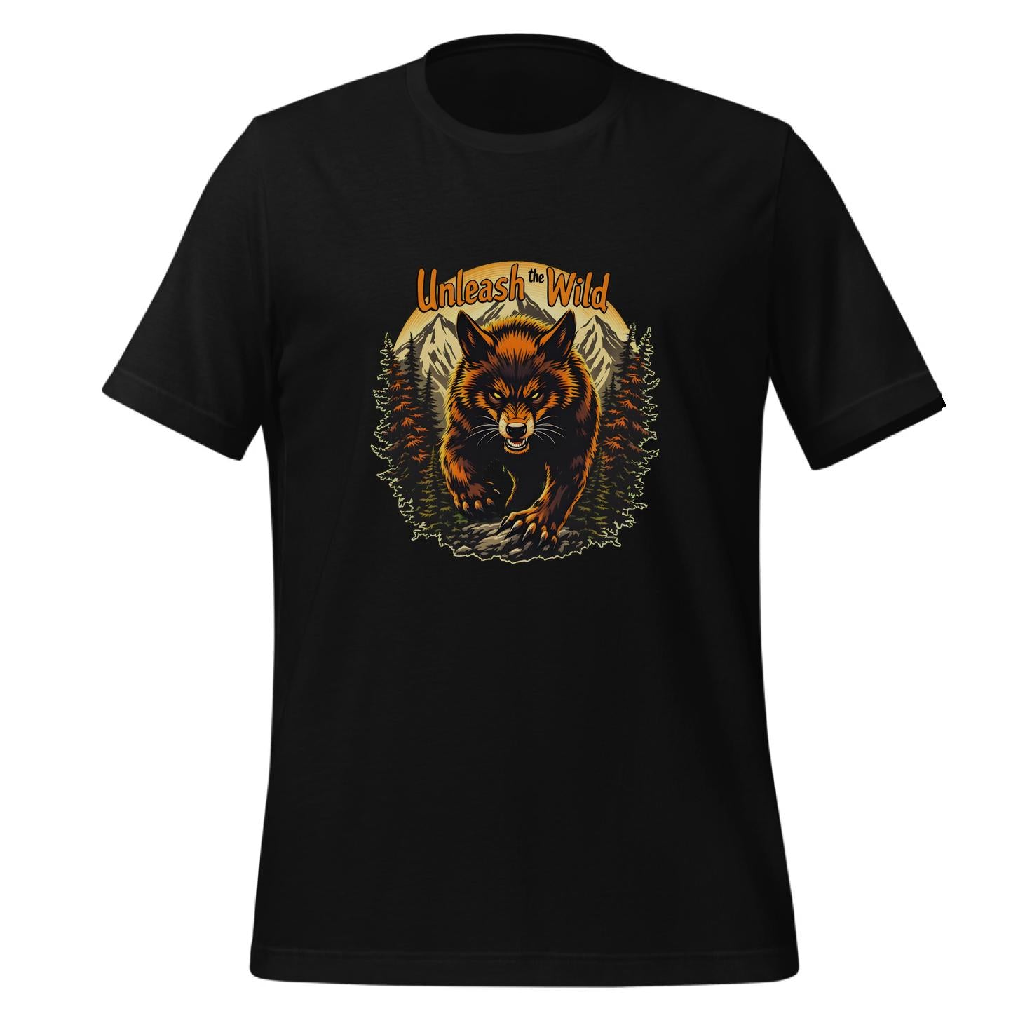 t-shirt - unique wildlife art - strength - illustration of wolverine