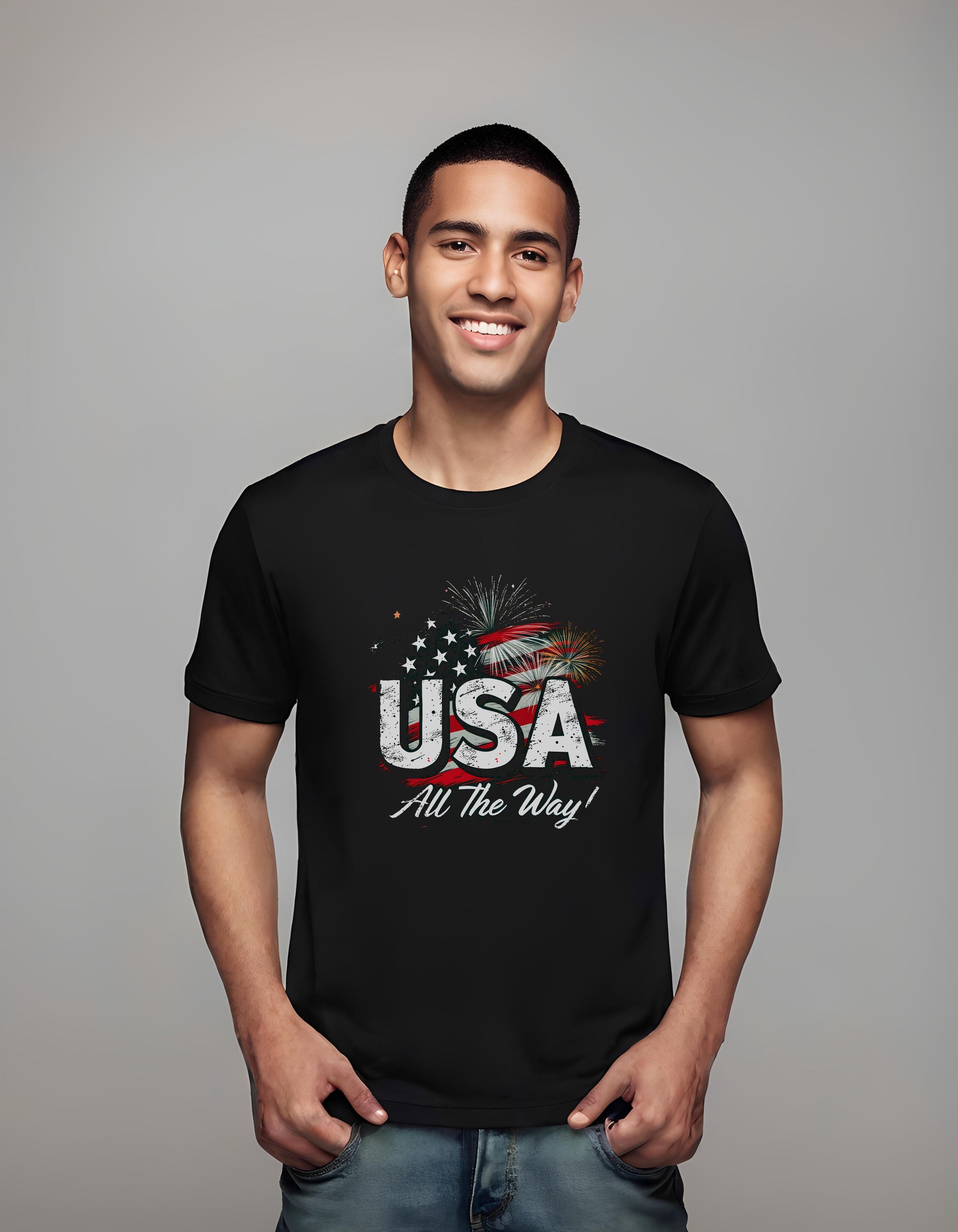 unisex - american flag design - t-shirt