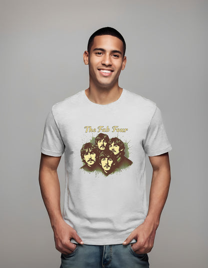 vintage music poster - collectibles - the beatles art - athletic_heather - t-shirt