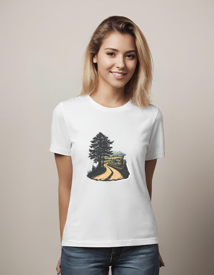 Vintage Journey | Classic T-Shirt (Unisex) T-Shirt - adventurers, artists, dirt road illustration