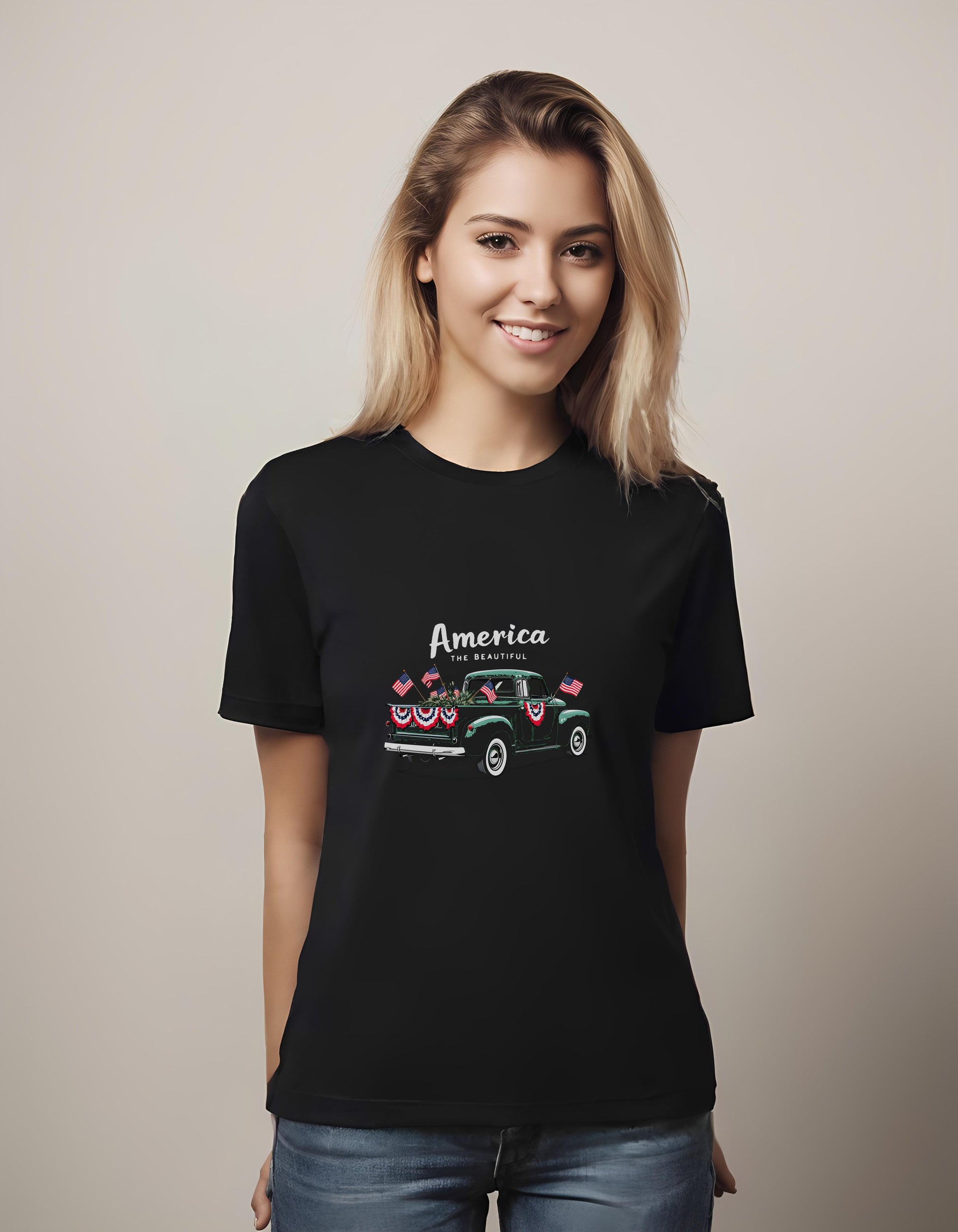 pickup truck - happiness - t-shirt - patriotic clothing