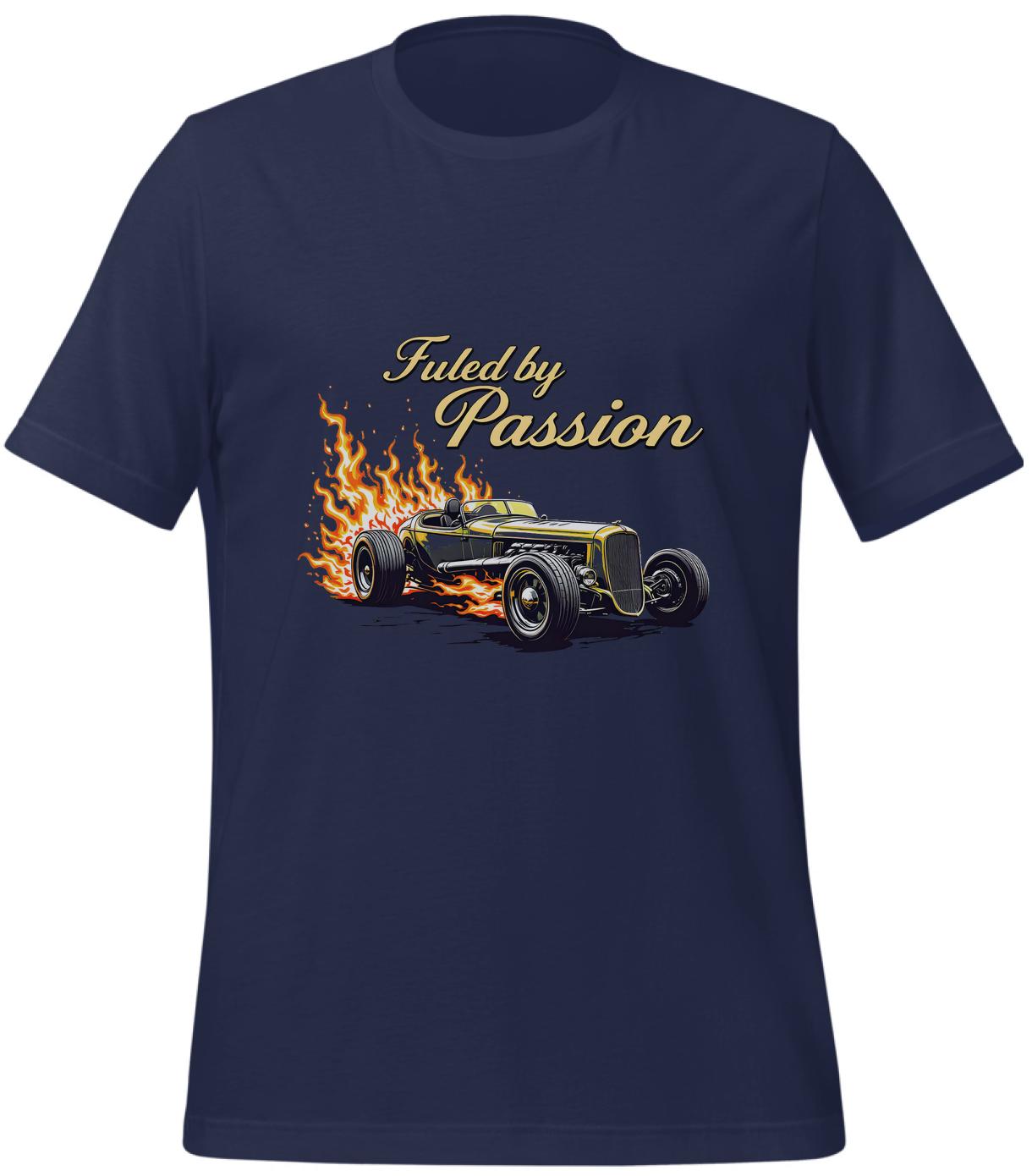 pop art car - t-shirt - navy - flame trails art